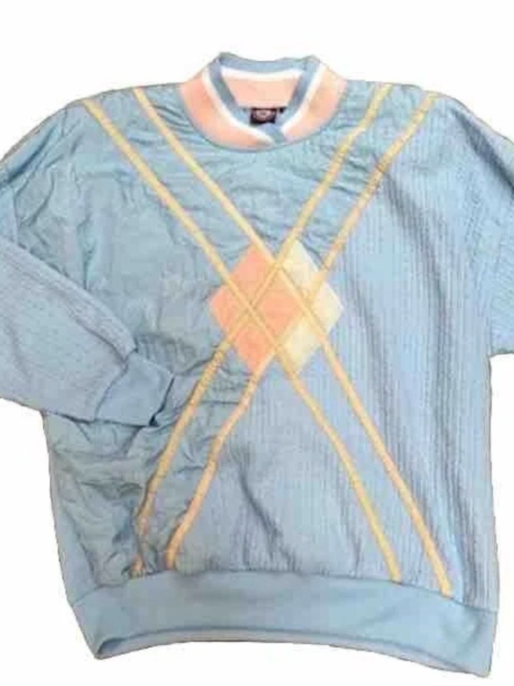 VTG 80s 90s Lightweight Windbreaker Pullover Jacket Pastel Pink Blue L Women’s - Picture 3 of 8